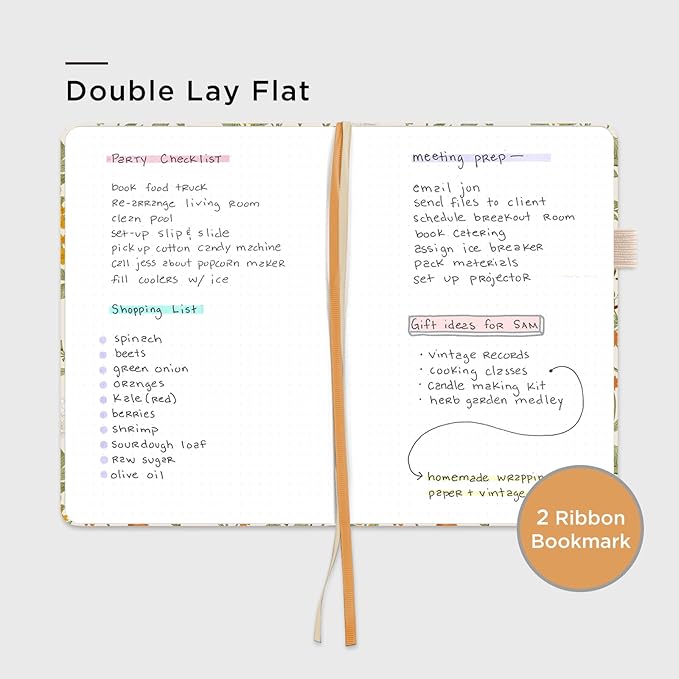 &And Per Se Dotted Journal Notebook, A5 Hardcover Aesthetic Dotted Notebook – 160 Pages 100gsm Thick Dot Grid Paper, 3 Sticker Sheets – Gift-Ready Journaling Kit for Women (Wild Flowers)