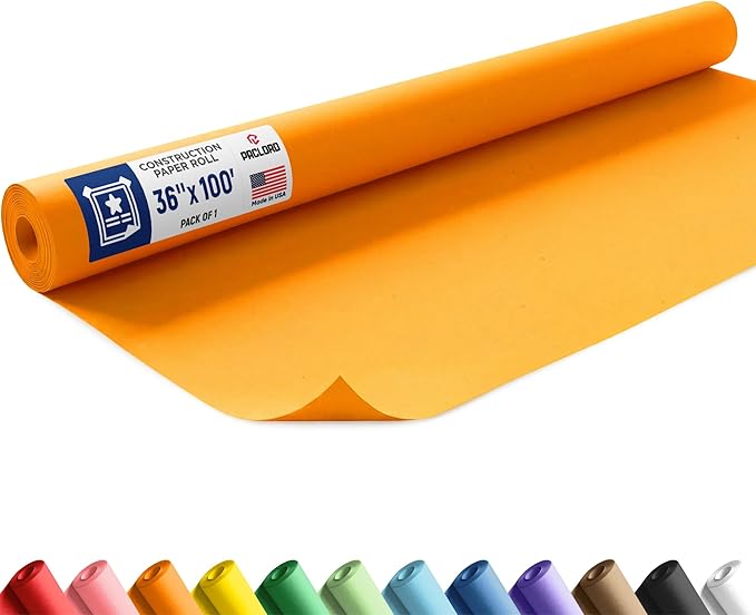 Orange Construction Paper Roll 36" x 100 ft – Made in USA – 36" Bulletin Board Paper for Classroom & School, Teachers & Kids