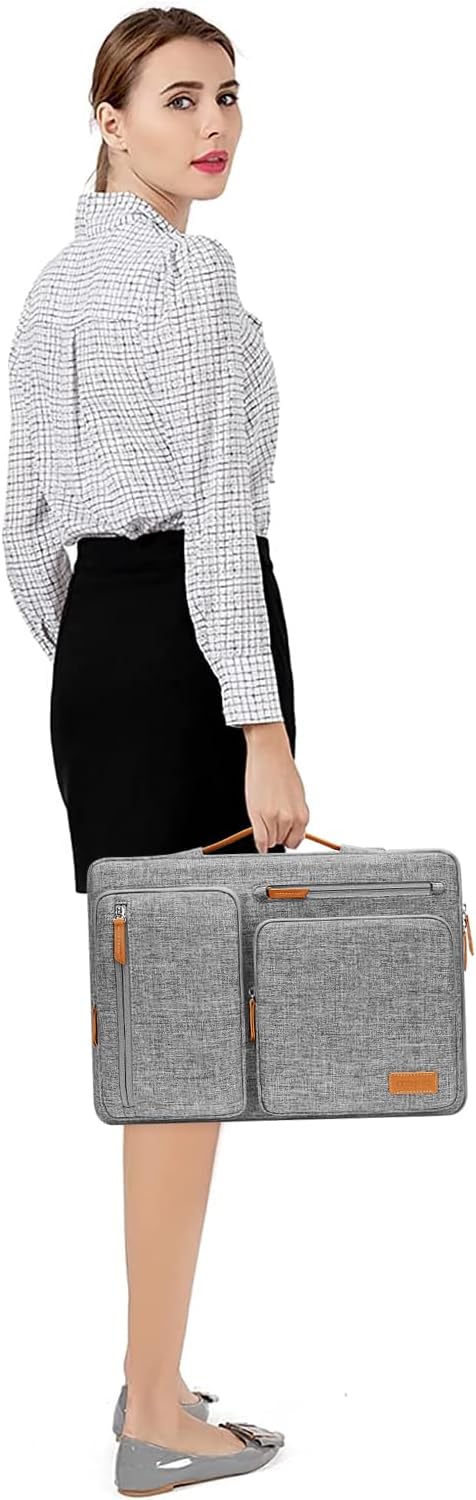 MOSISO 360 Protective Laptop Case 17.3 inch, 17-17.3 inch Laptop Sleeve Compatible with Dell, HP, Lenovo, Asus, Acer, Alienware, Side Open Carrying Case with 4 Zipper Pockets&Handle, Gray