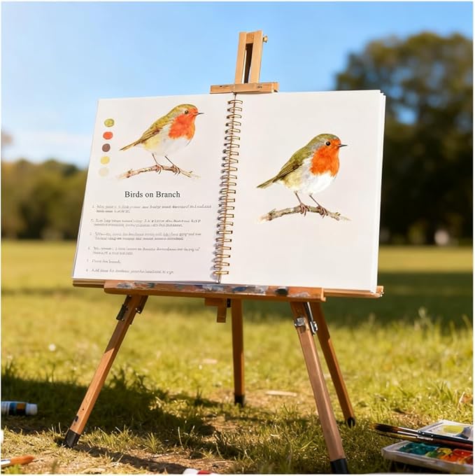 Watercolor Workbooks Coloring Book Easy Nature Scenes Beginner Friendly Watercolor Paint Set Art Crafts Painting Kit for Creative Exploration Gift for Adults (Animals, Without Palette)