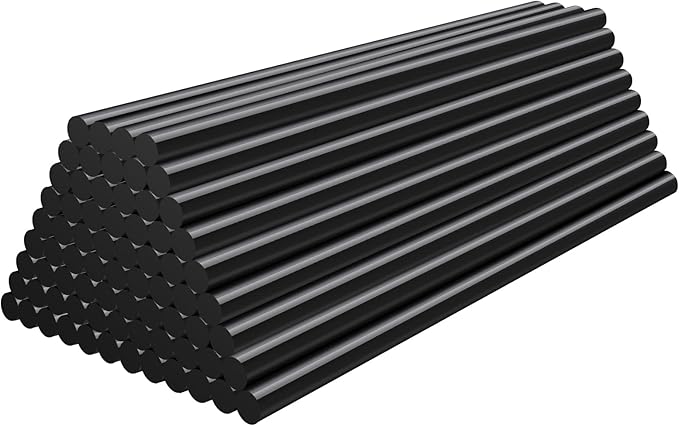 72 Pack Black Hot Glue Sticks Bulk, 0.27" Dia x 8" Long Black Glue Sticks for DIY, Decoration, Car Dent Repair, Gluing Project, Woods Glass Paper and Plastic