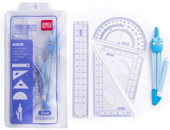 Drawing Compass Drafting Tools Student Compass Compass Drawing Too Set Math Geometry Set Drawing Drawing Triangle Ruler Suitable for School Home and Office Math Ruler Kit