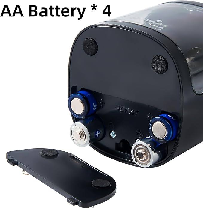 tenwin Electric Pencil Sharpener, Dual Hole Pencil Sharpeners Battery Powered, Small&Portable, Fit for 6-12mm No.2/Colored Pencils, Kids, School/Home (Black)