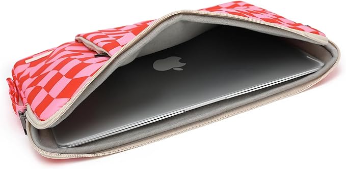 Laptop Sleeve 13.3 inch14 Inch, 15.6inchWater Resistant Traveling Computer Cover with Handle, Shockproof Protective Carrying Laptop Case (Y8-Pink Checker, 15 inch-15.6 inch)