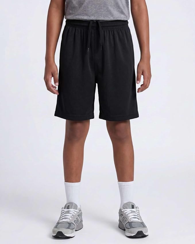 Real Essentials 5 Pack: Boys' Mesh Basketball Athletic Shorts with Pockets – Teen Kids Youth Quick Dry Soccer Running Gym