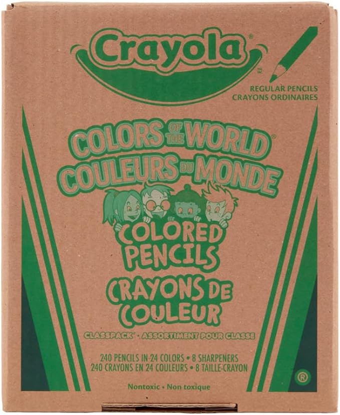 Crayola Colors of the World Skin Tone Colored Pencils Classpack (240ct), Classroom Must Haves, Teacher Supplies, Bulk Colored Pencils
