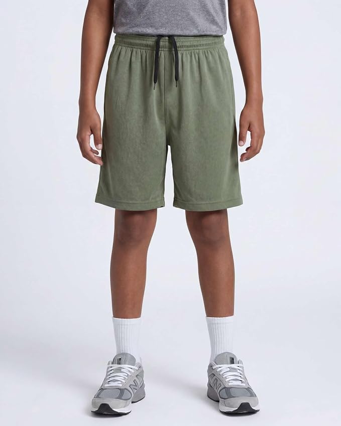 Real Essentials 5 Pack: Boys' Mesh Basketball Athletic Shorts with Pockets – Teen Kids Youth Quick Dry Soccer Running Gym