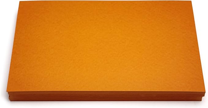 PPAPPAPPIYO 50 Pack 3x5 Colored Index Cards, 180gsm Premium Textured Blank Flash Cards, Heavyweight Cardstock for Study, Recipes, and DIY Crafts (orange)