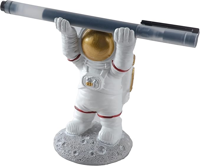 Astronaut Pen Pencil Holder Stand for Desk, Resin Pen Display Stand Pencil Display Holder for Home Office Gifts, Standing Astronaut Pen Holder