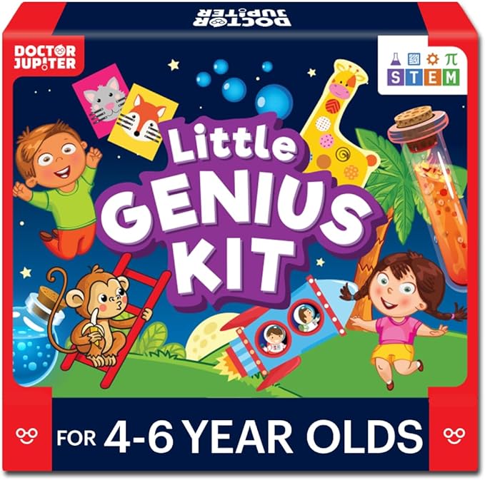 Doctor Jupiter Little Genius Kit | Educational Science Kits, STEM Toys for 4-5-6 Year Old Boys & Girls | Preschool Learning Toys & Activities | Science Experiments, Gifts for Kids 4-5-6 Year Old