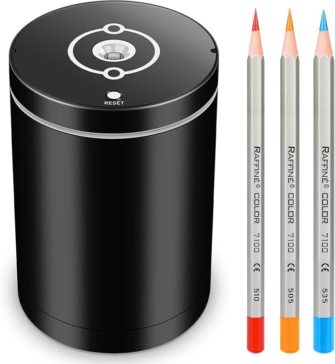 Fully Automatic Electric Pencil Sharpener,Rechargeable Smart Pencil Sharpener.Suitable for No. 2/Colored Pencils (6-8 mm),Applicable to School/Classroom/Office/Home
