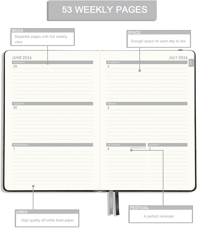 2026-2027 Planner - 2026-2027 Weekly Monthly Planner with Stickers, Jul 2026 - Jun 2027, 5.75" X 8.25", 26-27 Calendar Planner, Premium Paper, Pen Holder, Inner Pocket, 40 Notes Pages