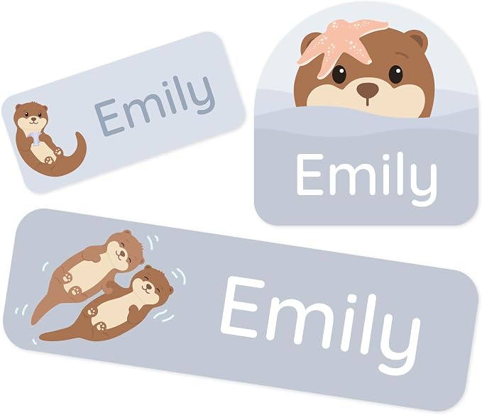 Personalized Daycare Name Labels (84) – Daycare Labels & Name Stickers for Kids – Labels for Kids Stuff Daycare – Waterproof for Baby Bottles, Clothing & Lunch Boxes - Otter