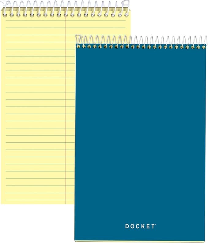 Tops Docket Steno Book, 6" x 9", Gregg Rule, Canary Paper, 100 Sheets (63851)