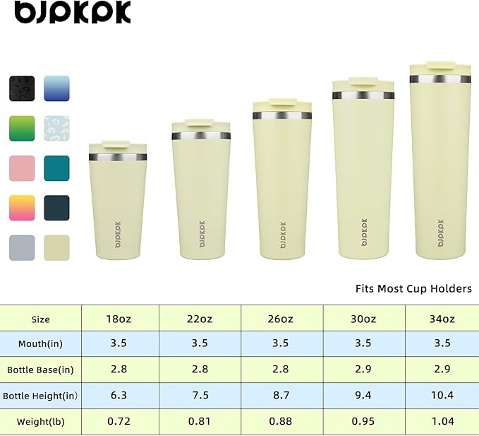 BJPKPK 18oz Insulated Tumbler With lid And Straw Stainless Steel Tumblers Travel Coffee Mug Reusable Thermal Cup,Macaron Green