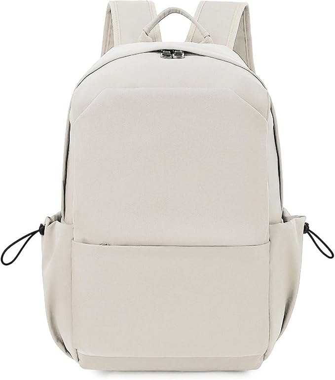 NEOREAL Laptop Backpack for Work, College, Travel, Lightweight Waterproof Daily Backpacks for Men Women, Sport Rucksack Computer Bag Fits 15.6 Inch Notebook, Beige