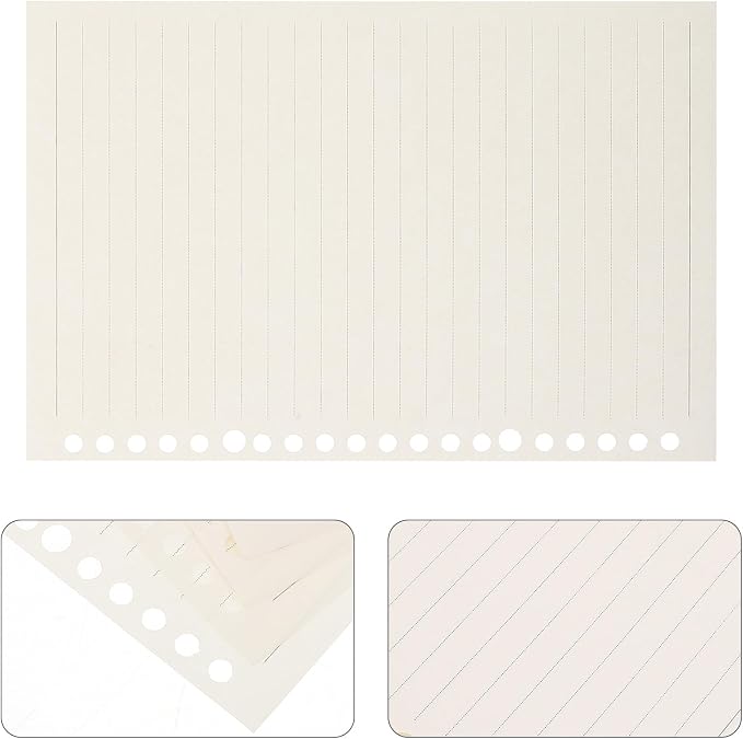 DOITOOL Lined Loose Leaf Paper Refill A5 20-hole Reinforced Notebook Inserts 60 Sheets Grid Planner Paper for Personal Notebooks and Binder Organizers