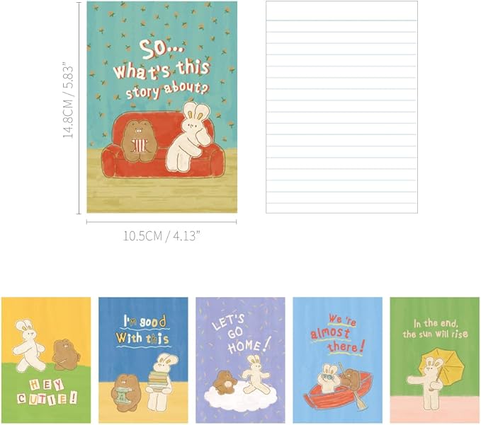 Monolike Mini Unmatched Friends Line Note 6P SET_Mini note, Pocket note, Line note, a portable note, 105x148mm, 48pages