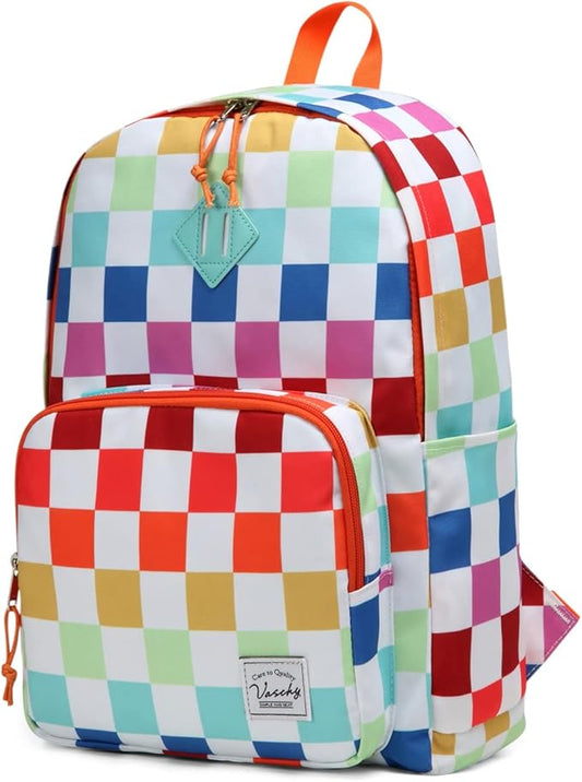 VASCHY School Backpack, Ultra Lightweight Travel Backpack for Women Schoolbag Bookbag for Kids Teen Boys Girls Multicolor