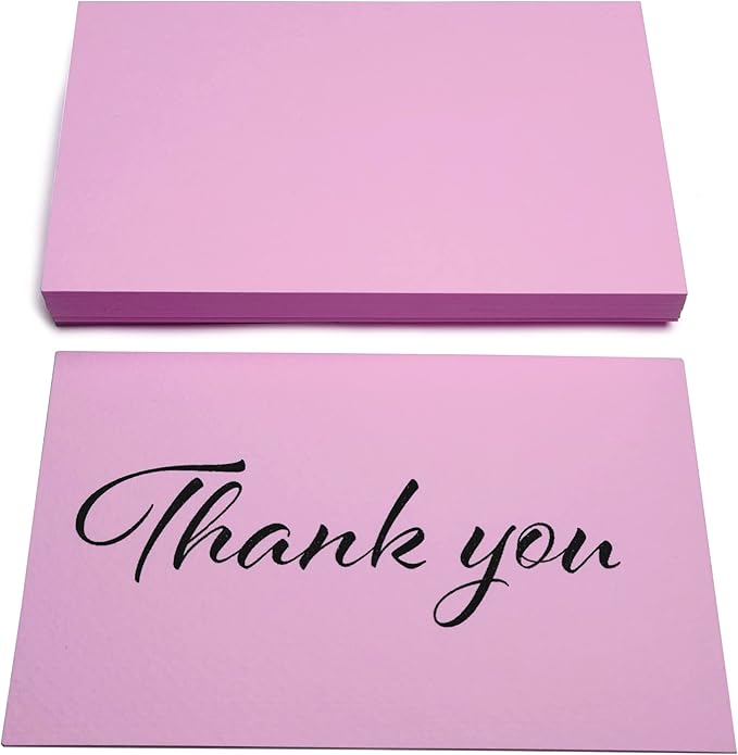 PPAPPAPPIYO 50 Pack 3x5 Colored Index Cards, 180gsm Premium Textured Blank Flash Cards, Heavyweight Cardstock for Study, Recipes, and DIY Crafts (pink)