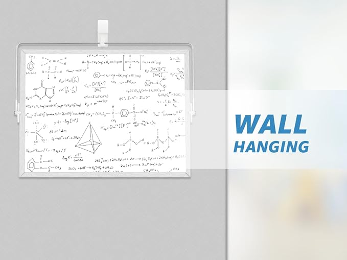 MaxGear White Board for Wall and Desktop Stand, 16" x 12" Large Double-Sided Dry Erase Board, 10 Markers, 6 Magnets, 1 Eraser, 1 Pen Clip, 1 Wall Nail, Portable Tabletop Whiteboard for Home, Office