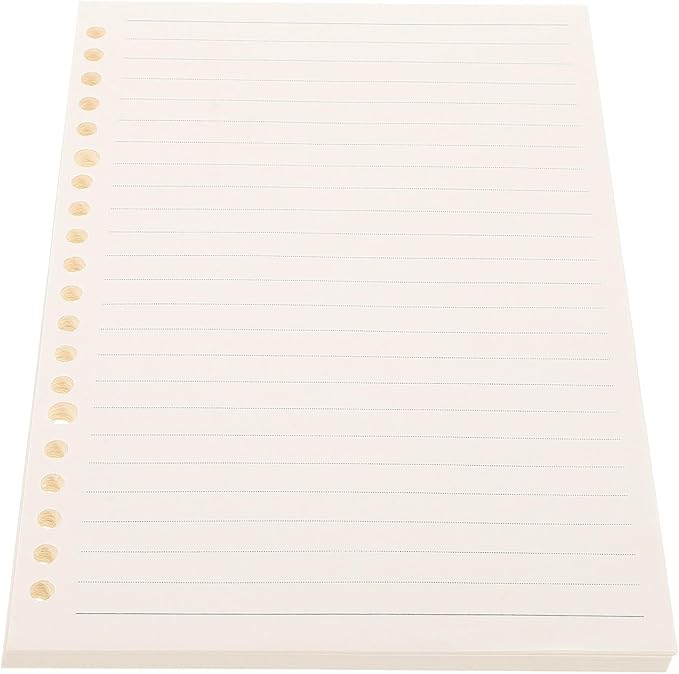 Loose Leaf Notebook Paper Refill, A5 Lined Loose Leaf Paper 20-hole Thick Reinforced Pages, 60 Sheets Planner Replacement for Refillable Binder, Journal and Travel Organizer