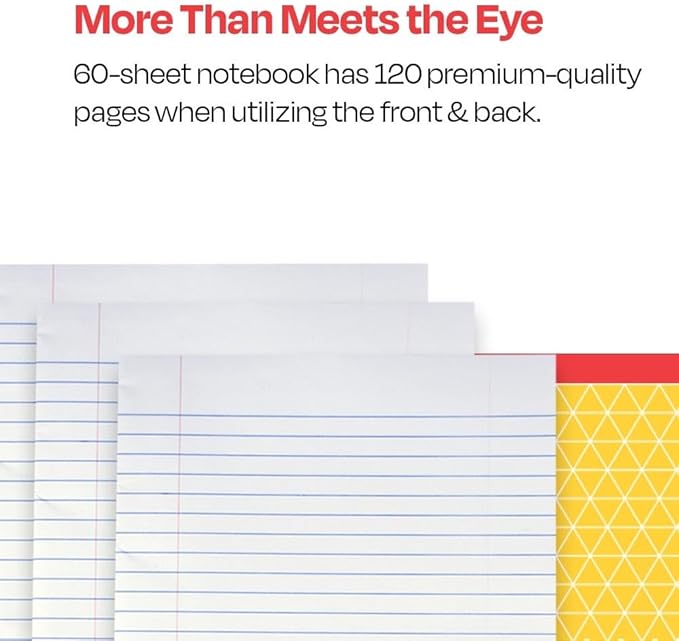 School Smart Flexible Cover Ruled Composition Book, 60 Sheets, 9-3/4 x 7-1/2 Inches