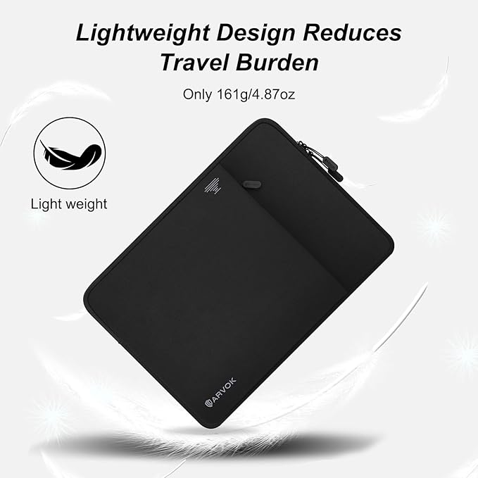 ARVOK 15 15.6 16 Inch Laptop Sleeve with Front Pocket, Shockproof 360 Protective Laptop Case Briefcase Handbag, Computer Carrying Bag Compatible with MacBook Air/Pro, Lenovo/HP/Dell/Asus/Acer, Black