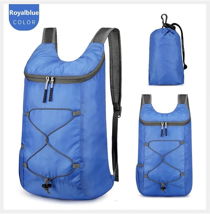 levayhill 16L Lightweight Foldable Hiking-Backpack Small Packable-Daypack For Travel,Ultralight Water-Resistant Gym Bag Men Women Easy Carry-on (Royal Blue)
