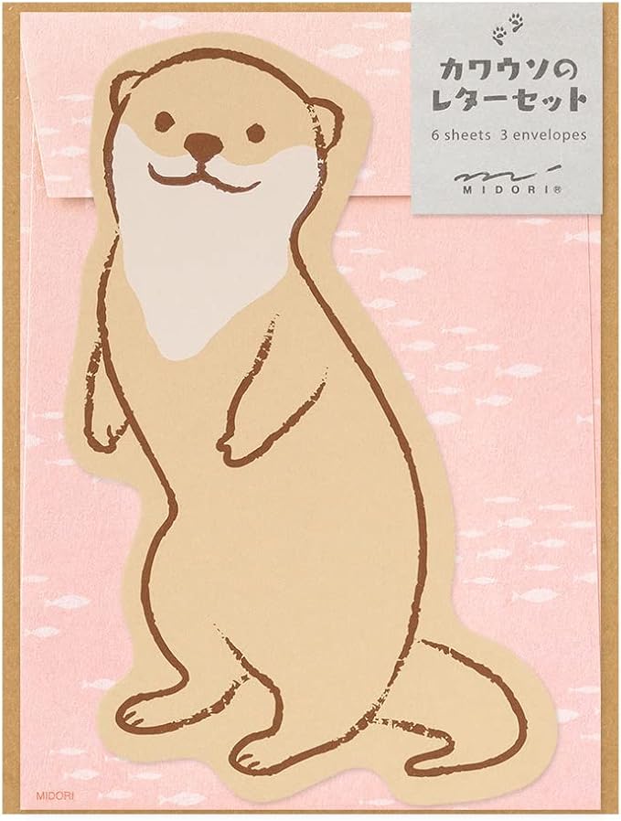 DESIGNPHIL 86927006 Midori Letter Set, Die Cut Otter Pattern