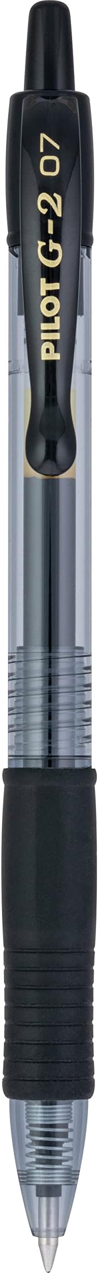 Pilot G2 Pens, Premium Refillable and Retractable Rolling Ball Gel Pens, Fine Point, 0.7mm, Black Ink, 12-Pack (31020)