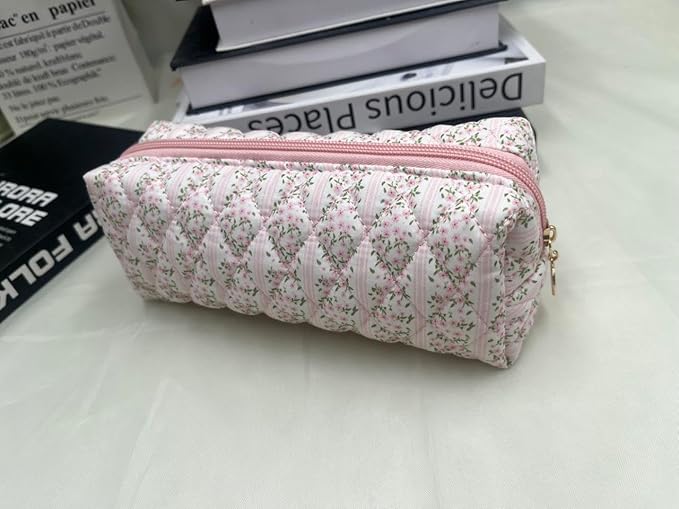Carry bloom Pencil Pouch Cute Pencil Case for Girls Aesthetic Pencil Bag with Zipper Pen Cases School Supplies Makeup Bag