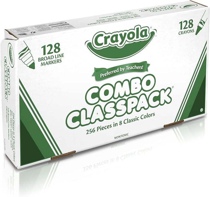 Crayola Crayons & Washable Markers Classpack (256ct), Teacher Classroom Must Haves, Bulk Markers for Kids, Art Supplies for Preschool & Kindergarten