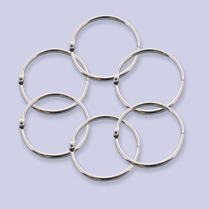 BAZIC Loose Leaf Binder Ring 1.5", Book Rings Binder Rings, Nickel Plated Steel Metal Ring for Flash Cards, Index Card, Keychain (8/Pack), 1-Pack
