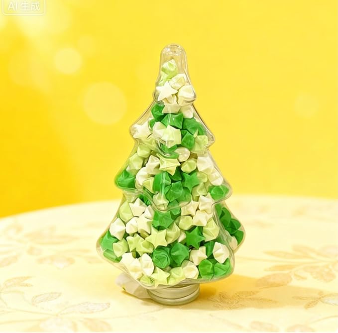 Origami Paper Stars, Colorful Handcraft Origami Lucky Star Paper DIY Paper Arts Creativity Hand Art Crafts(Green gradient 540 sheets)