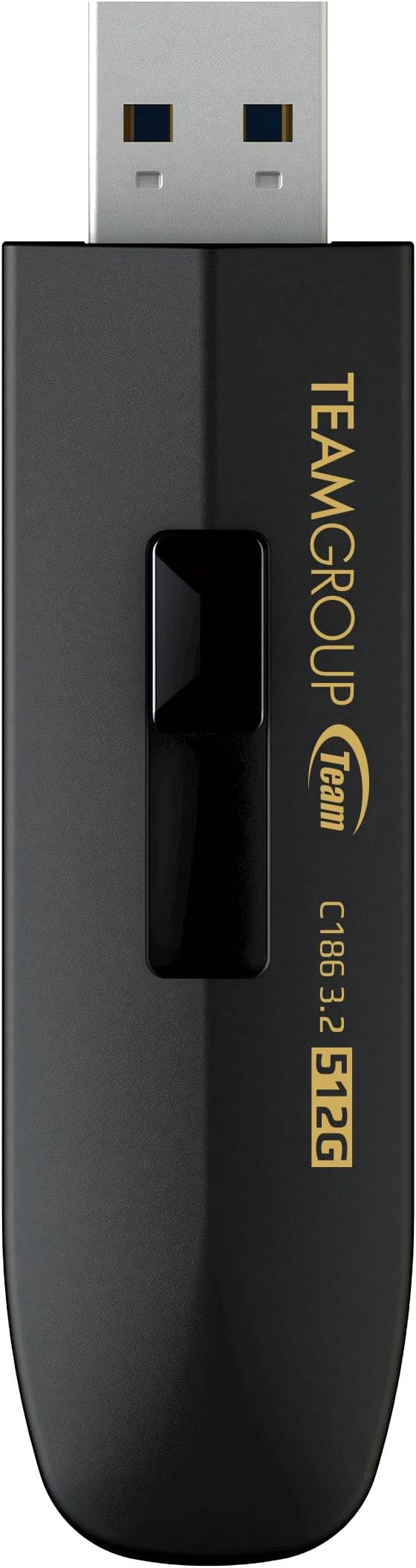 TEAMGROUP C186 512GB USB 3.2 Gen 1 (USB 3.1/3.0) Read 100MB/s Flash Thumb Drive, External Data Storage Memory Stick Compatible with Computer/Laptop Black TC1863512GB01