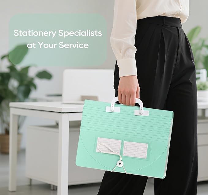 Agoer 13 Pockets Accordion File Organizer,Wheat Straw Expanding File Folder with Handle & Labels,Monthly Paper Bill Receipt Organizer,A4/Letter Size Document Storage for School College Home Office