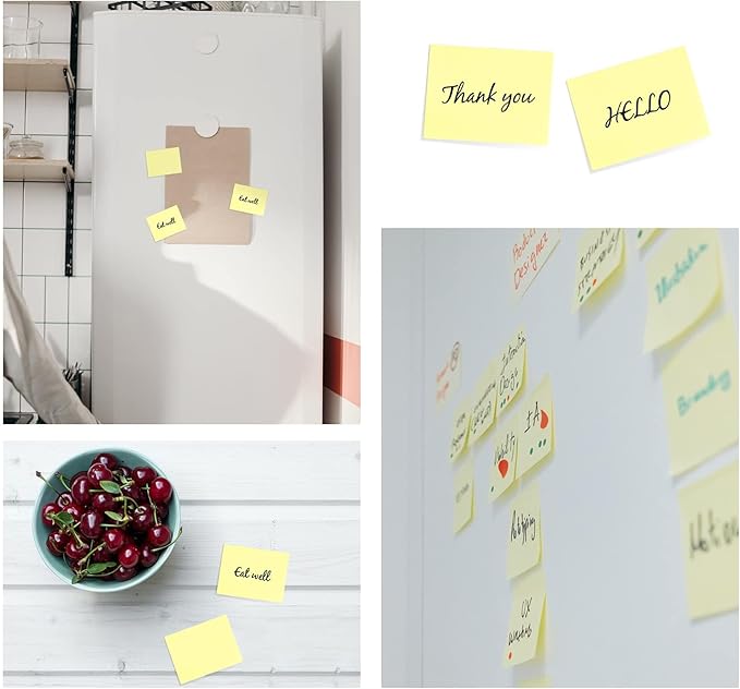 (24 Pack) Sticky Notes Yellow- 2 x 1.5 in, 2400 Sheets Small Notes Pads Self-Adhesive Notes, Self-Stick Pads for Office Supply, School, Family Organizer Pads,Corporate Bulk