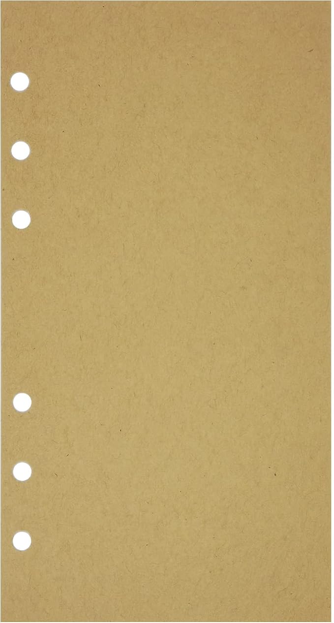 Zelten 1 Pack A6 45 Sheets/90 Pages Kraft Loose Leaf Punched Paper Refills Paper for 6 Hole Binder Personal Organizer Diary Notebook Refillable Planner