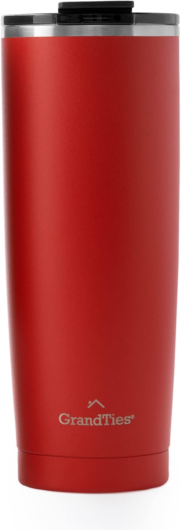 GRANDTIES Insulated Coffee Tumbler Cup w/Tritan Lid | Leak Proof, Reusable, Double Walled Vacuum Stainless Steel Water Bottle Travel Mug | Thermal Cups for Hot and Cold Drinks | 20oz | Cranberry