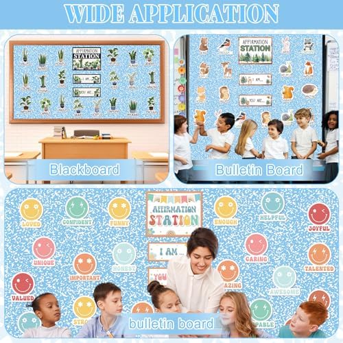 Blue Composition Bulletin Board Roll Non-Woven Fabric Poster 15.7" x 12ft