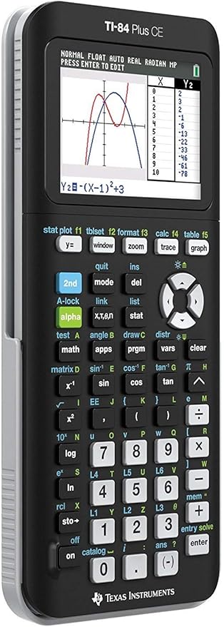 Texas Instruments TI-84 PlusCE Graphing Calculator, Black (Renewed)