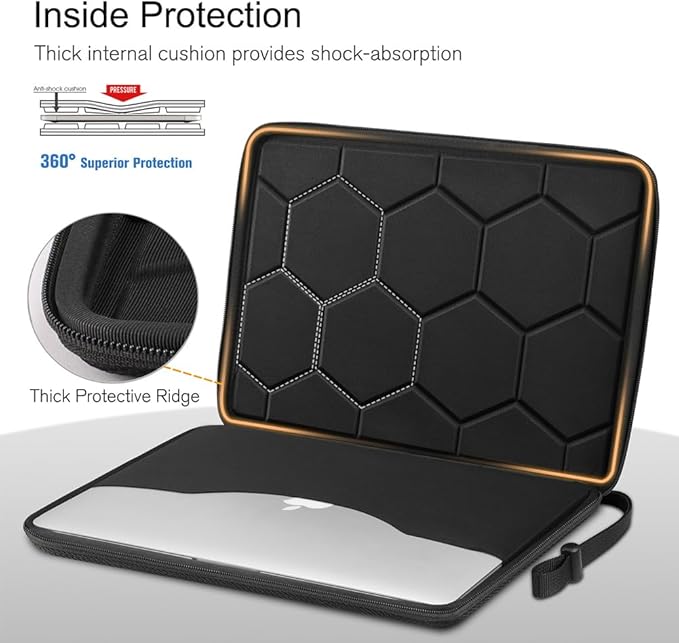 FINPAC Hard Laptop Sleeve Case for MacBook Neo A18 Pro,13 inch MacBook Air 2026 M5/M4/M3/M2/M1,14 inch MacBook Pro 2026 M5/M4/M3/M2 Pro/Max,Waterproof Case for Dell,Surface Laptop,HP,Acer,Black | Hard
