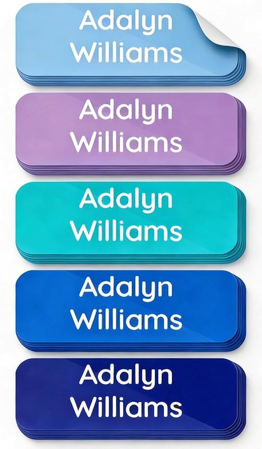 Personalized Daycare Name Label for Kids (144 Labels) Custom Labels for Clothing Tag Waterproof Name Stickers for Clothing Tags, Camp，Lunch Boxes，Bottles, Backpacks and School Supplies