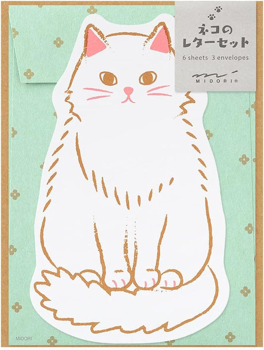 DESIGNPHIL 86924006 Midori Letter Set, Die Cut, Cat Pattern
