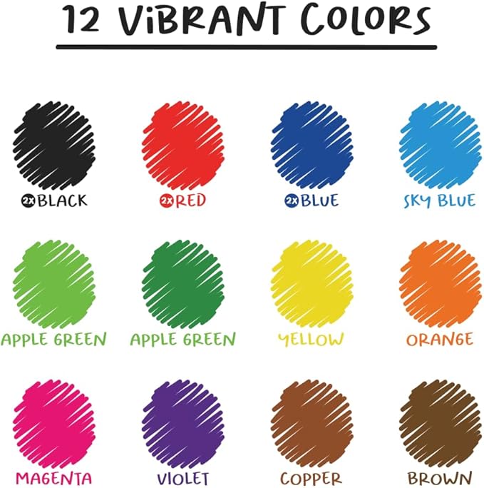 Chalkola Dry Erase Markers Chisel Tip (15 Pack, 12 Colors) | Dry Erase Pens - Non toxic, Low odor Whiteboard Markers for Kids, Teachers, Office, School, Classroom Supplies & Accessories