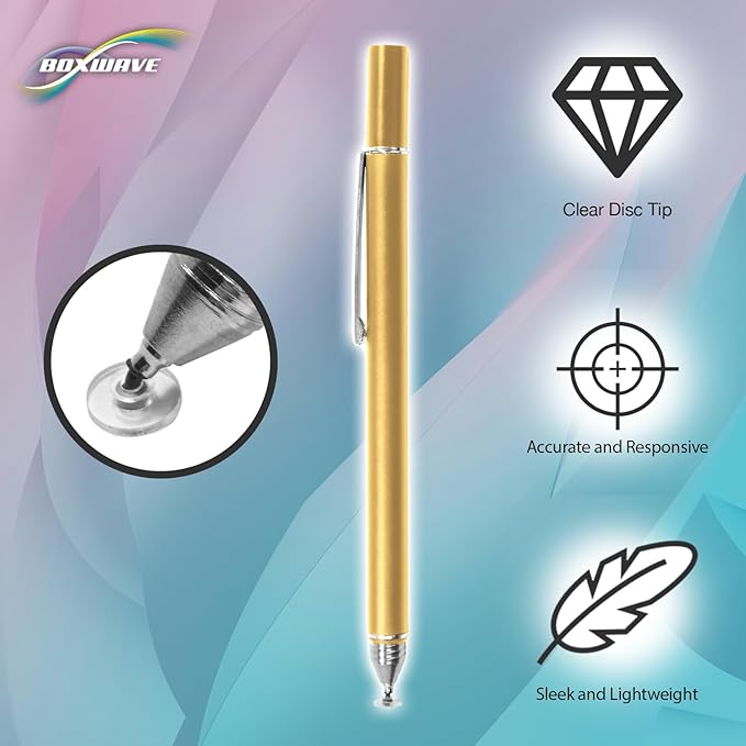 BoxWave Stylus Pen Compatible with Boogie Board Blackboard Smart Scan Reusable Notebook - FineTouch Capacitive Stylus, Super Precise Stylus Pen - Champagne Gold
