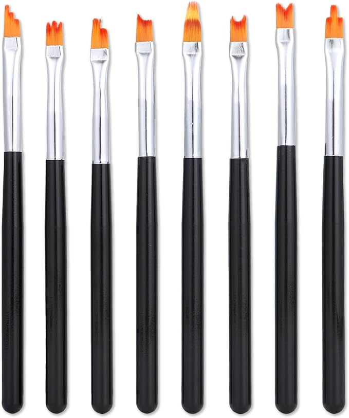 8 Pcs Paint Brush Set-Watercolor Acrylic Oil Paint Brushes with Detail, Professional Paintbrush Kit for Artist, Nail Art, Face Painting Short Handle, Easy-Clean Nylon Brushes