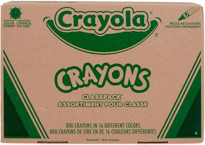 Crayola Crayon Classpack, Teacher Classroom Must Haves, Bulk Back to School Supplies, Elementary & Kindergarten Wishlist, 16 Colors (50 Each), 800 Ct