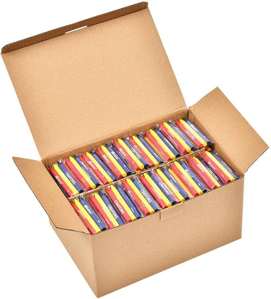 Madisi Crayons Bulk Pack, Regular Size, 3 Colors, 300 Packs, 900 Count